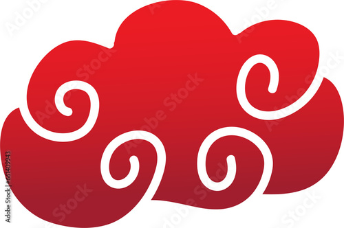 red chinese cloud oriental style element design