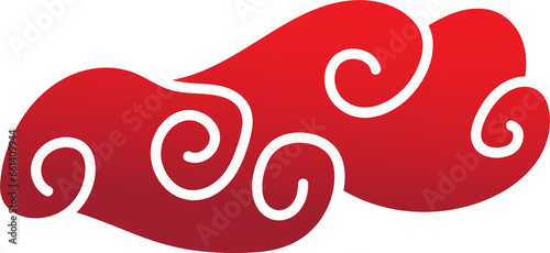 red chinese cloud oriental style element design
