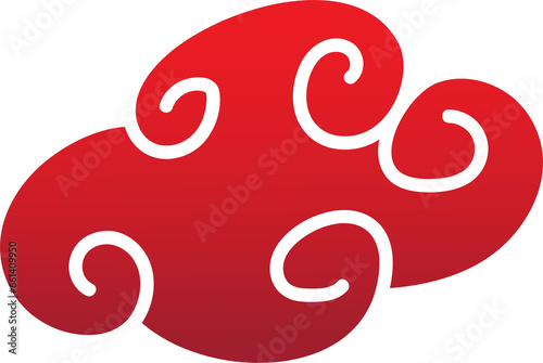 red chinese cloud oriental style element design