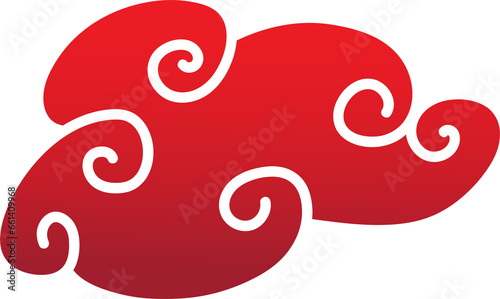 red chinese cloud oriental style element design