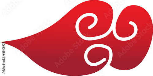 red chinese cloud oriental style element design