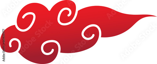 red chinese cloud oriental style element design