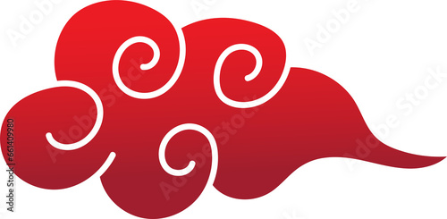 red chinese cloud oriental style element design