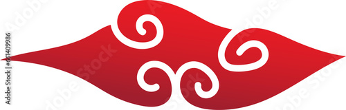 red chinese cloud oriental style element design