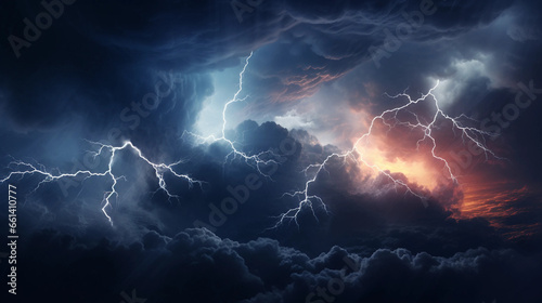 lightning strikes inside a thundercloud, stillife