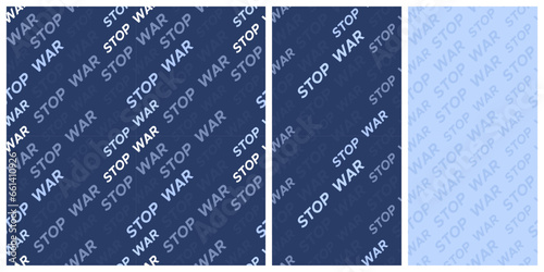  Seamless background pattern, diagonally with the words stop war, can be used for social networks. Vector illustration
