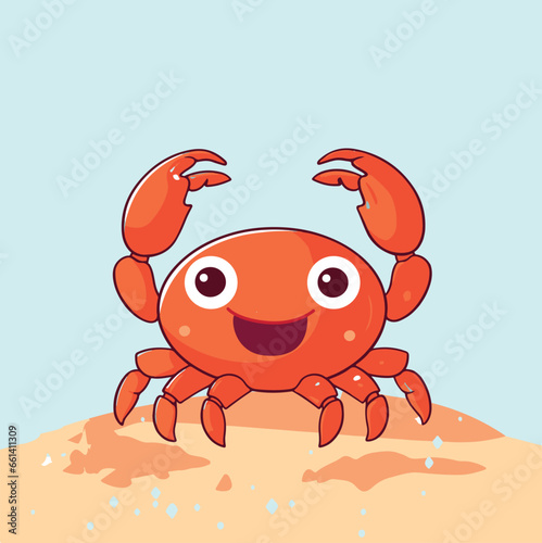 red crab cartoon character illustration vector