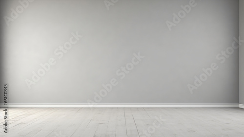 Empty room with gray blank wall interior © Riya