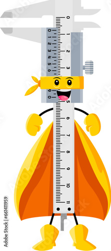 Εκτύπωση καμβά Cartoon calipers or trammel superhero character