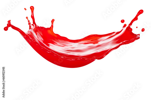 red drop and splash of ketchup or sauce isolated on a white background PNG
