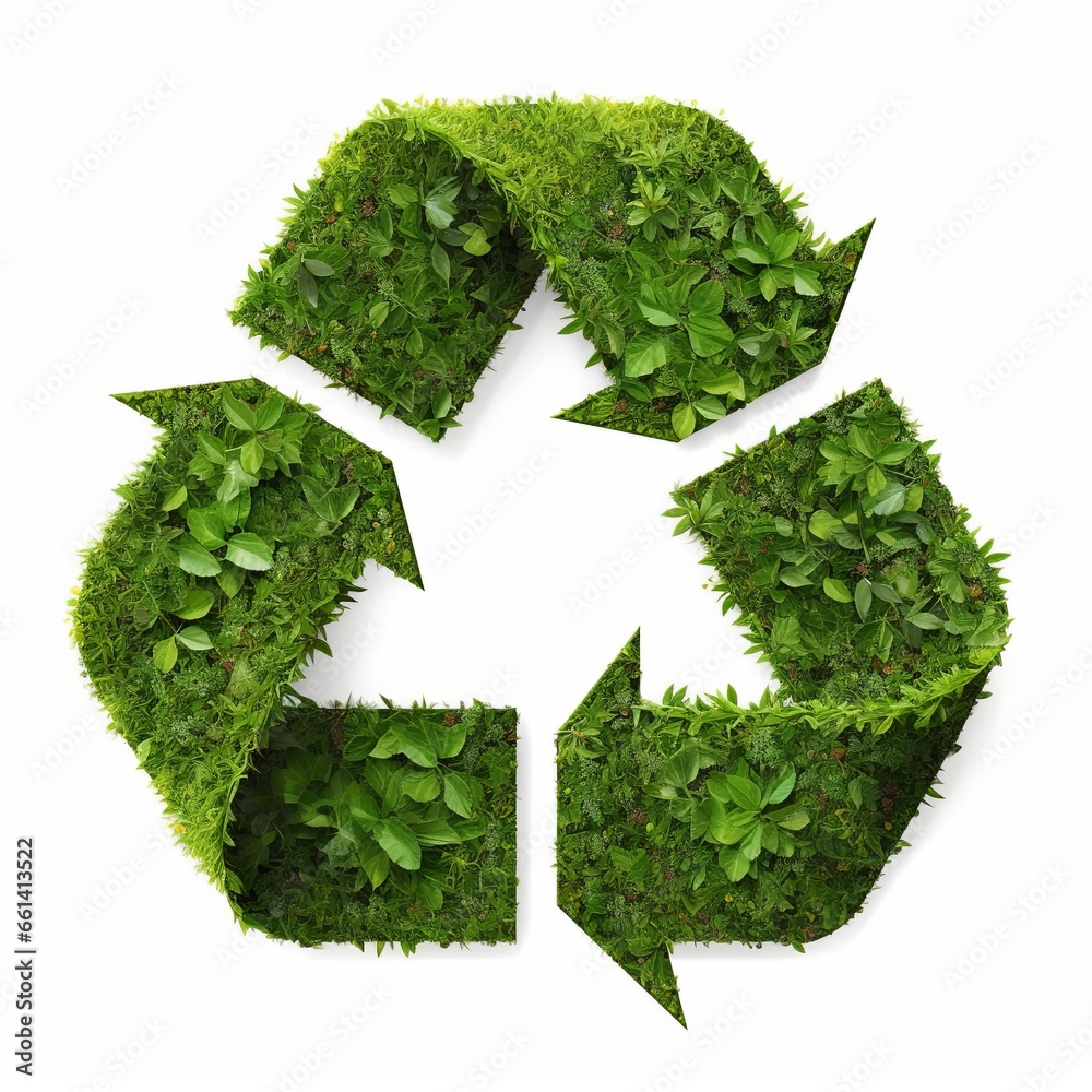 Eco Friendly Green Recycle Symbol, Recycle Symbol made of Grass Stock ...