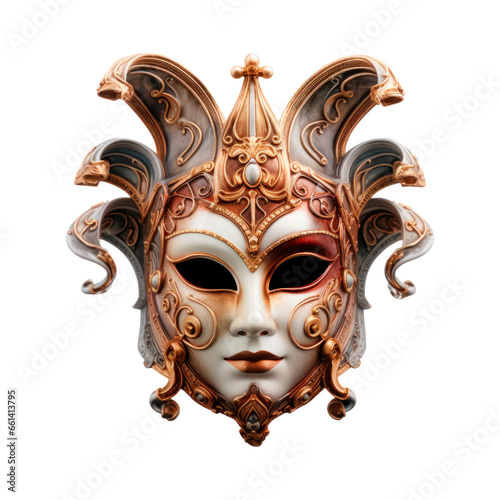 Venetian carnival mask. Isolated on transparent background.