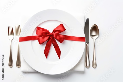 Christmas table white plate