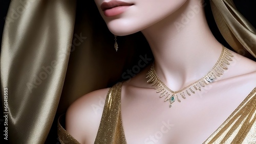 portrait neck photo of a woman wearing jewellery
