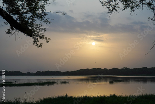 sunset over the river