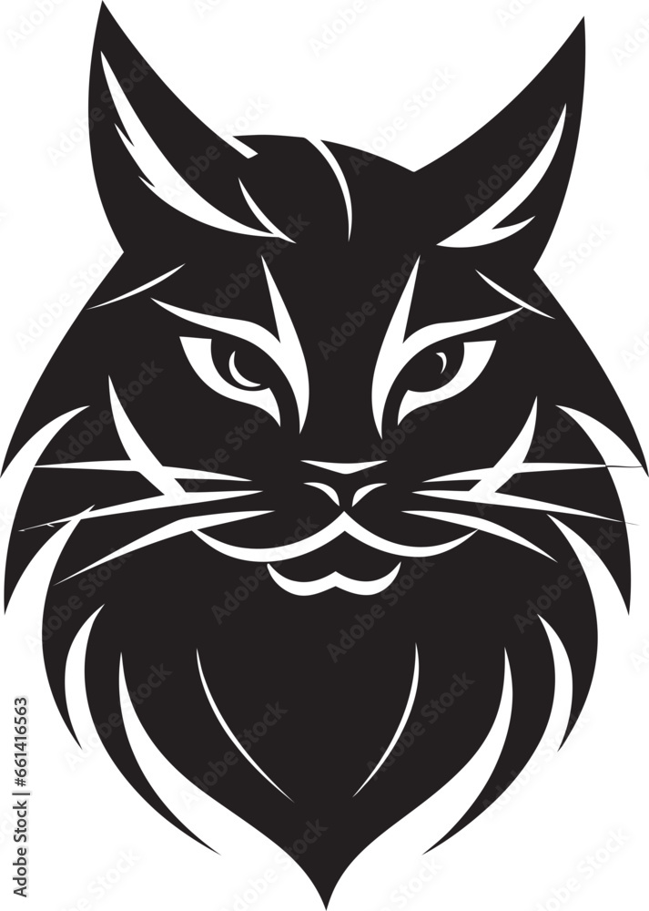 Obraz premium Vector Kitty Silhouette Timeless Symbol Whiskered Simplicity Cat Badge