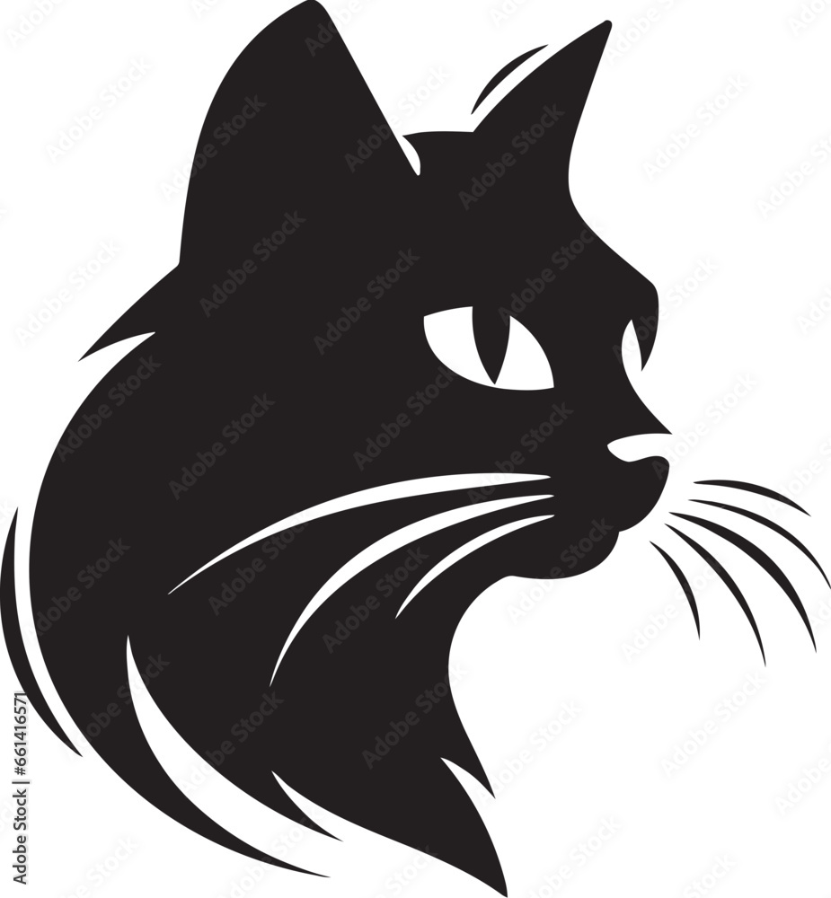 Midnight Elegance Cat Silhouette Contemporary Feline Mark in Shadows