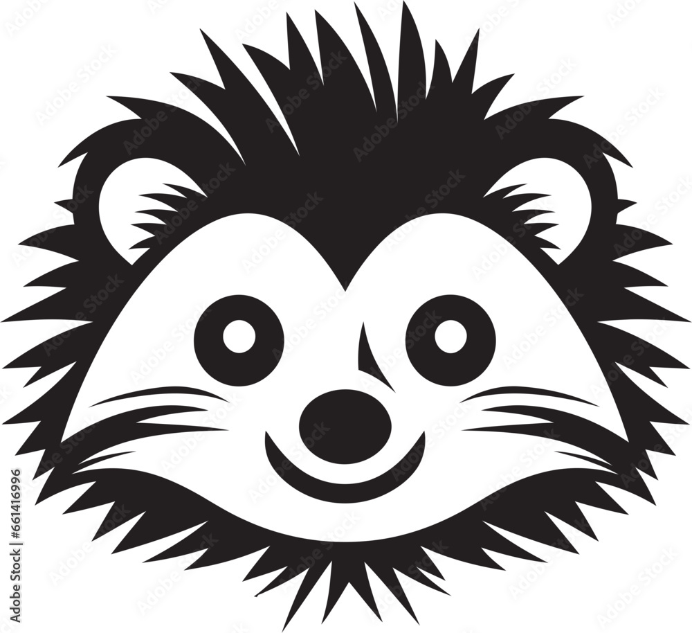 Stealthy Defender Bold Hedgehog Insignia Elegant Hedgehog Profile Graphic Design