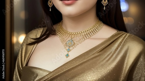 portrait neck photo of a woman wearing jewellery