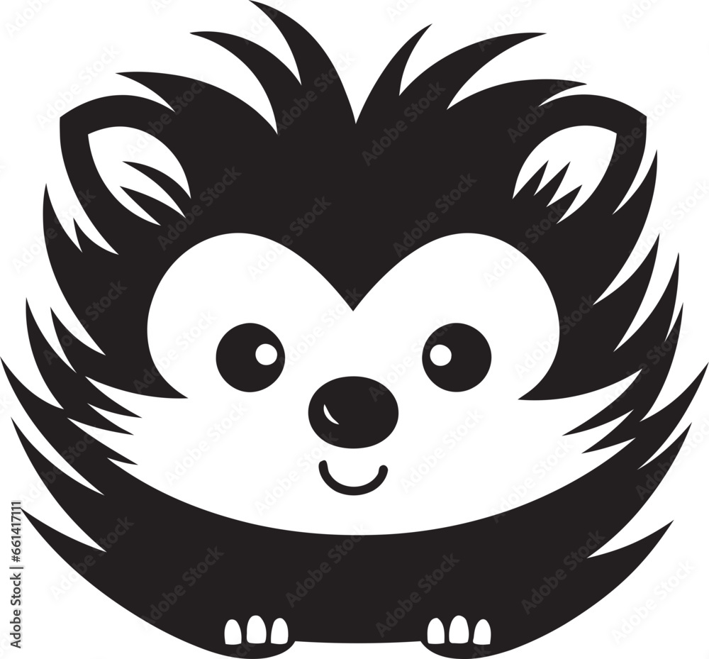 Silhouette of a Spiky Defender Vectorized Monochrome Hedgehog Icon