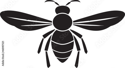 Geometric Emblem of Stinging Power in Black Simplicity Guardians Majesty in Black and White