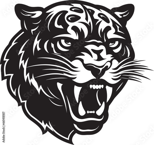 Black Jaguar Silhouette Elegance Defined Contemporary Hunter Mark with Spots