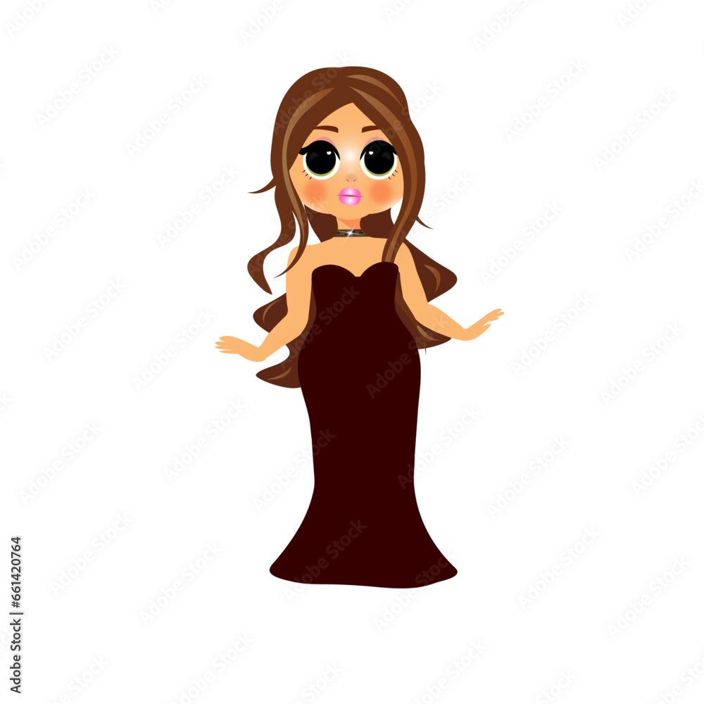 Doll in a red evening dress Doll in a red evening dress