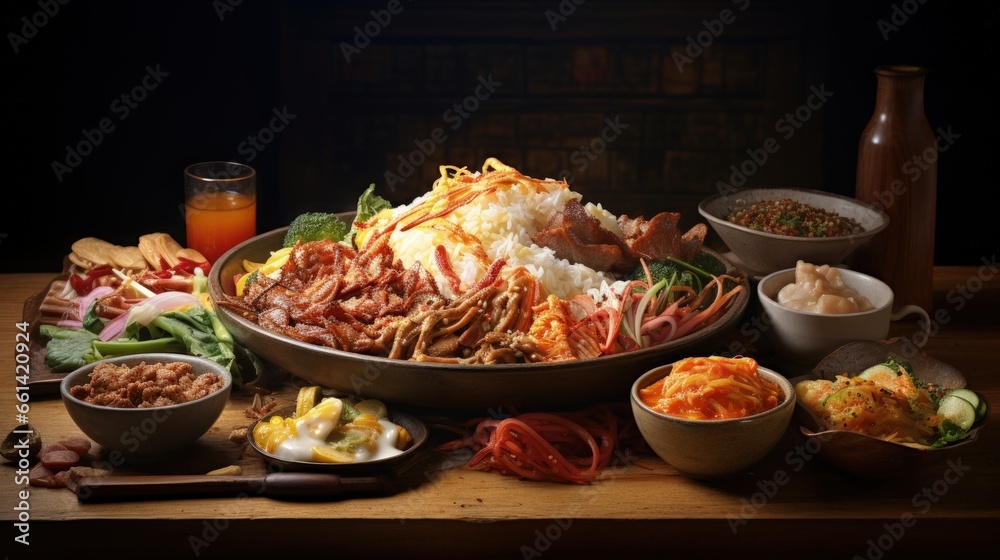 korean food, bibimpap, bulgogi, kimpap, tteok boggi korean food, bibimpap, bulgogi, kimpap, tteok boggi