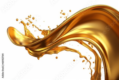 Luxury gold splash, abstract golden fluid motion, Generative AI