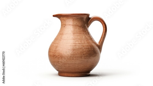 pottery jug isolated on white background photo