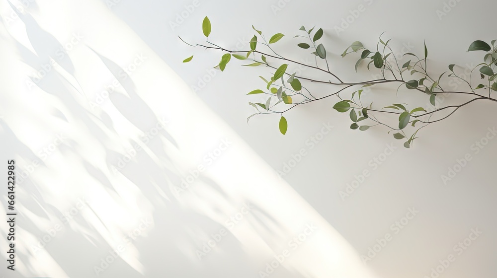 Light background with harsh shadows of tree branch. Aesthetic white background with empty place. Summer light backdrop. Nature and shadows mock up. Simple mockup. Poster presentation with shadows Light background with harsh shadows of tree branch. Aesthetic white background with empty place. Summer light backdrop. Nature and shadows mock up. Simple mockup. Poster presentation with shadows