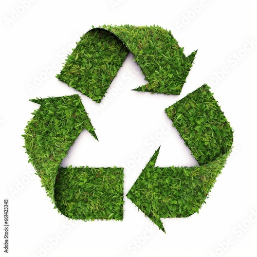 recycle symbol on grass