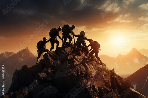 people on the top of mountain