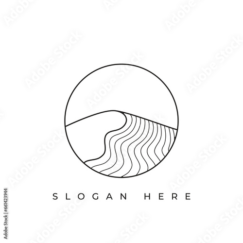 nature desert minimalist sand outdoor logo design vector graphic