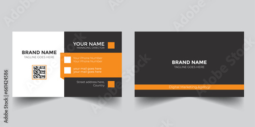 orange own visiting card Modern, Creative business card, name card,  corporate, contact us, void, grab, bulletin, introduction, recruitment,elegant,real estate business card