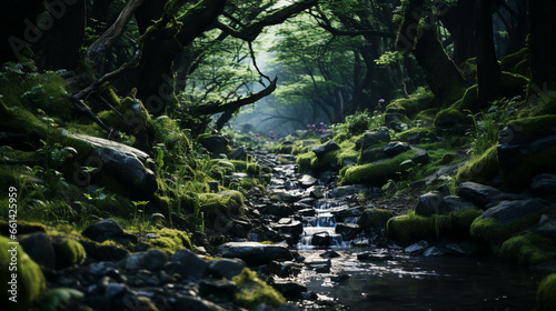 water flowing into the forest