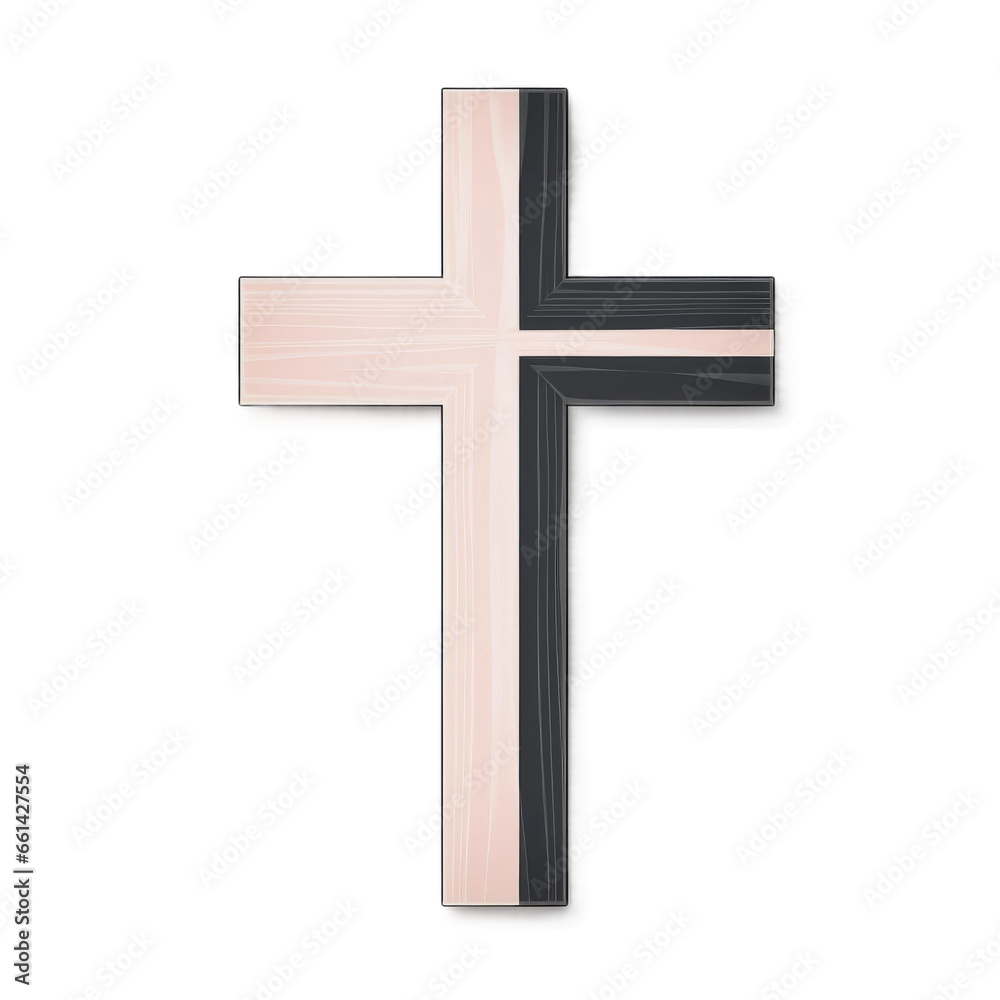 3d christian cross isolated on white background