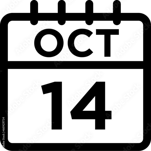 10- October - 14 Line Black Icon pictogram symbol visual illustration 