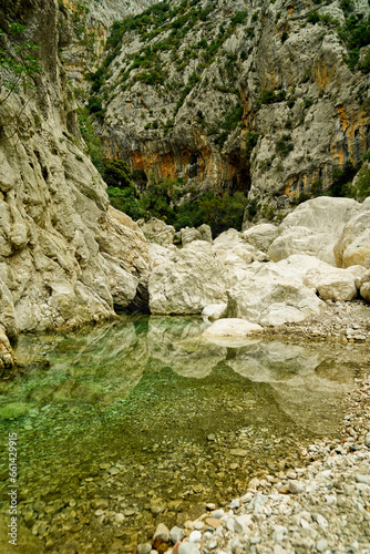 Lo spettacolare canyon della Gola del Gorropu nel Supramonte di Orgosolo. Provincia di Nuoro, Sardegna. Italia