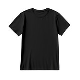 Black T-Shirt Mockup Isolated on Transparent or White Background, PNG