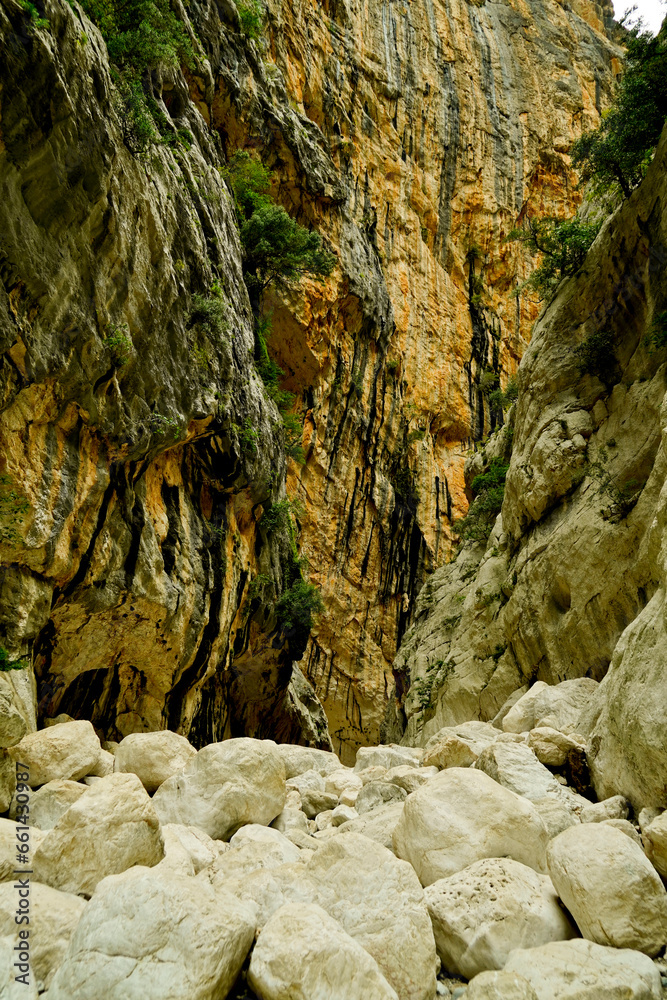 Lo spettacolare canyon della Gola del Gorropu nel Supramonte di Orgosolo. Provincia di Nuoro, Sardegna. Italia