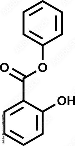 Phenyl salicylate structural formula, vector illustration