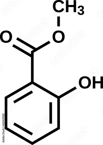 Methyl salicylate structural formula, vector illustration