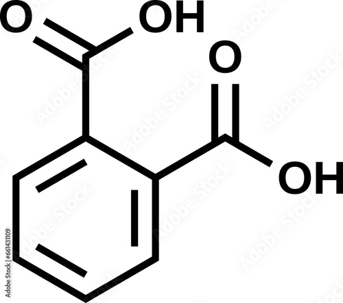 Phthalic acid C8H6O4 structural formula, vector illustration