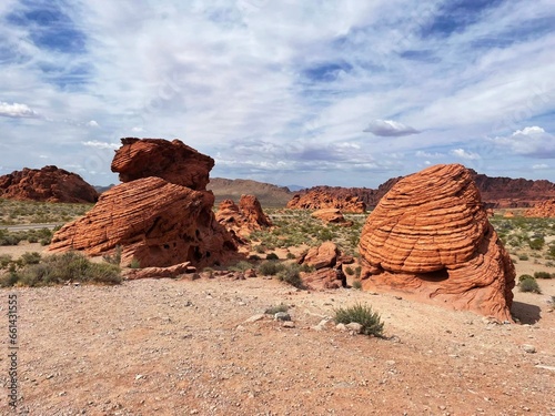 Beautiful rock formations in shades of red in Valley of Fire State Park,Nevada, United States of America, North America.