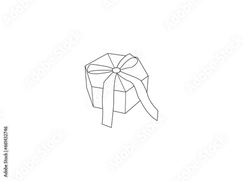 gift box icon. gift box outline vector design.