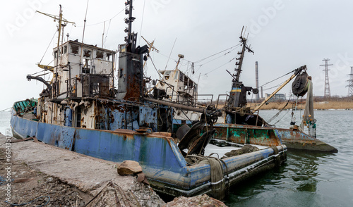 old ship ran aground in Ukraine