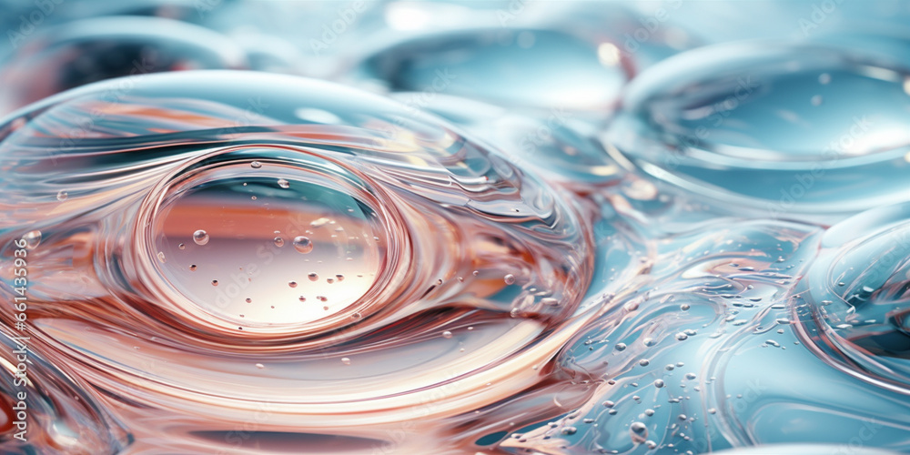 A close-up of a clear liquid cosmetic A close-up of a clear liquid cosmetic