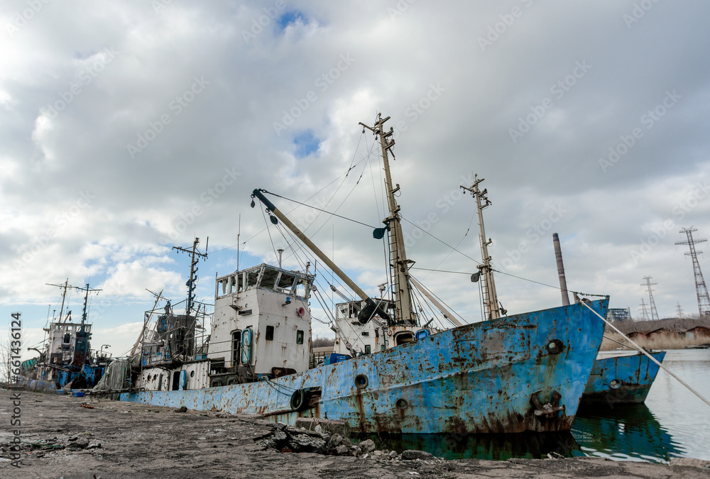 old ship ran aground in Ukraine