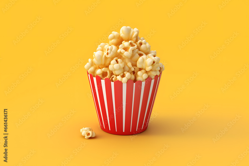 Popcorn 3d rendering Isometric style